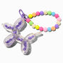 Purple Balloon Dog Shaker Wristlet Keyring,