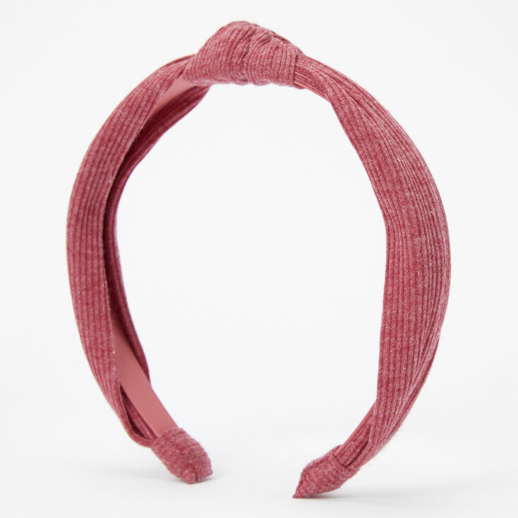 Ribbed Knotted Headband - Brick,