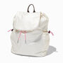 White Nylon Flap Backpack,