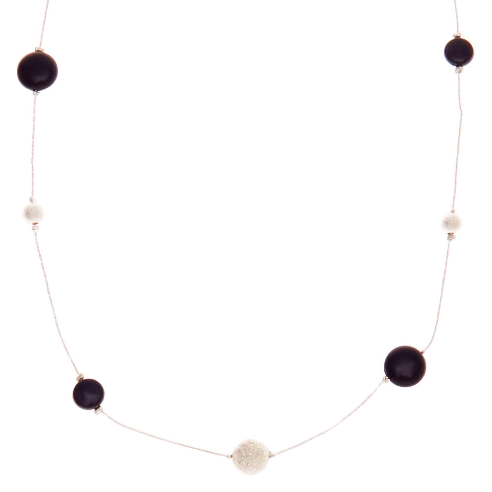 silver beaded necklace