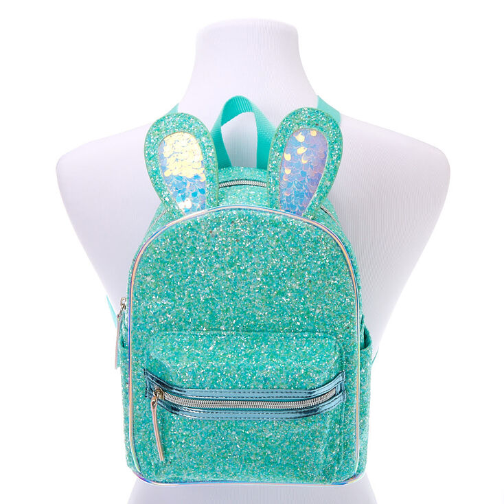 Glitter Bunny Small Backpack - Mint,