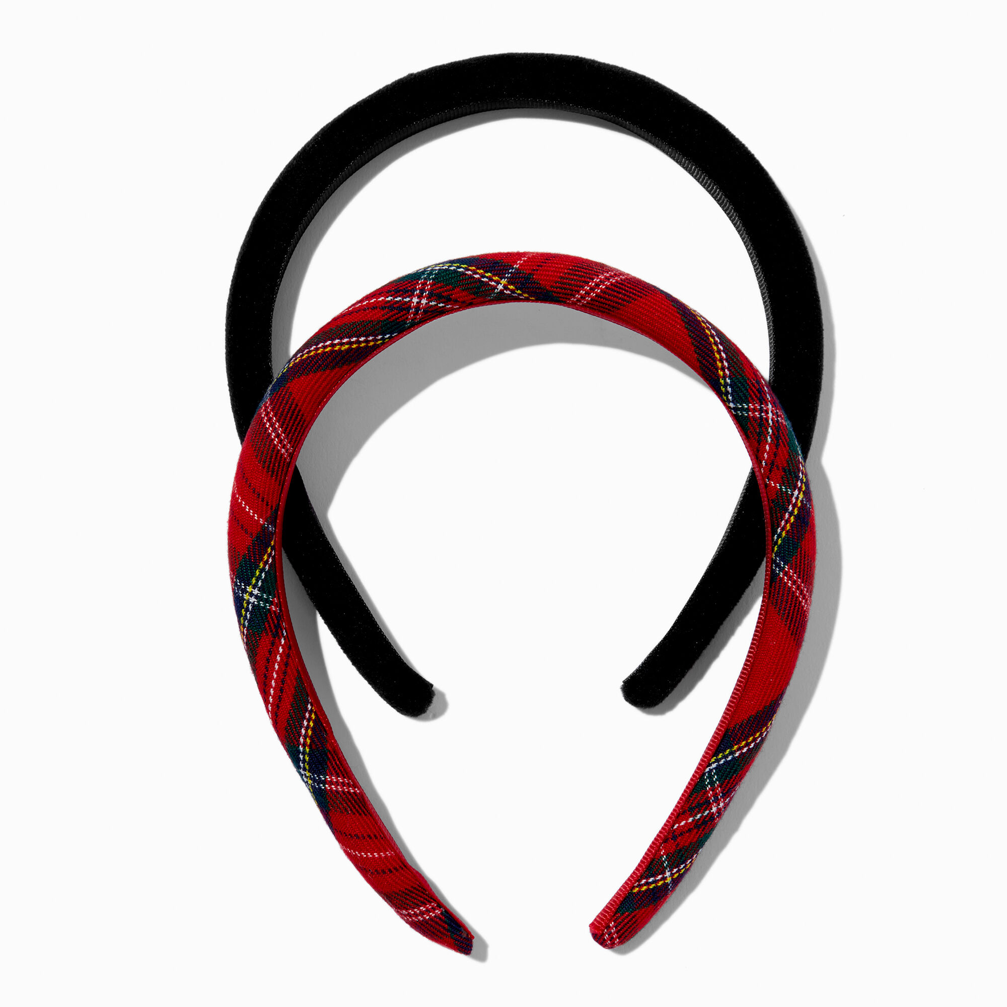 Black Velvet & Red Plaid Headbands - 2 Pack,