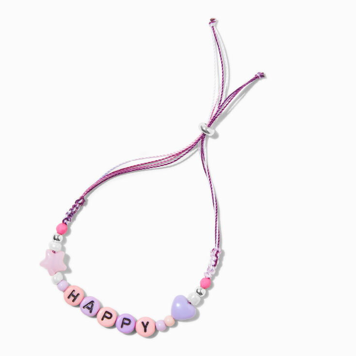 &quot;Happy&quot; Braided Adjustable Bracelet,