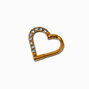 Gold-tone Titanium Crystal Heart 18G Rook Earring,