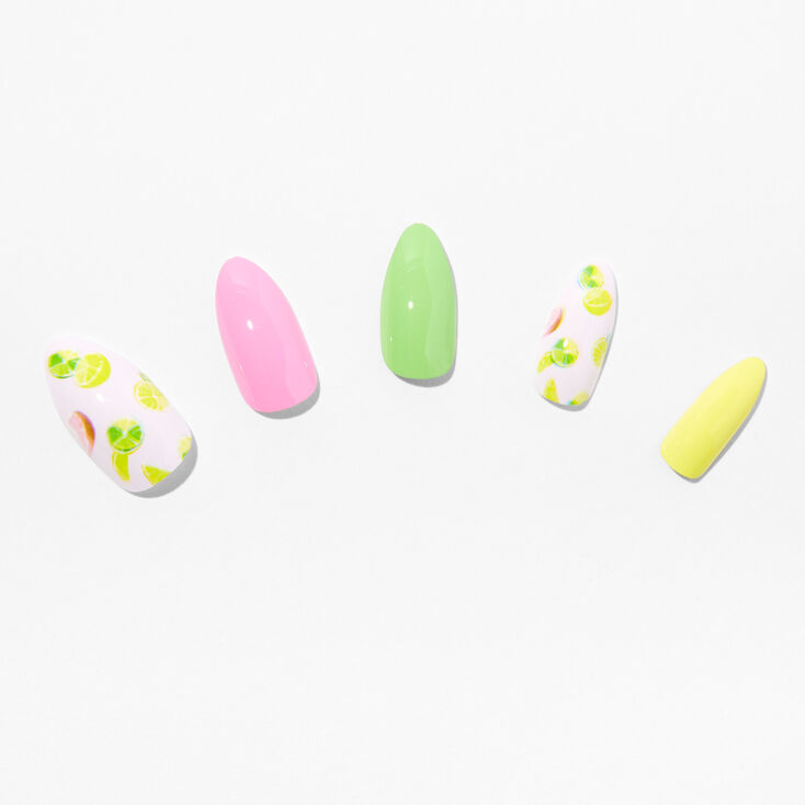 Faux ongles vegan stiletto citron vert &#40;lot de 24&#41;,