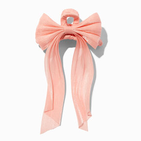 Pastel Orange Organza Bow Hair Claw,