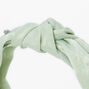 Green Satin Celestial Embellished Knotted Headband,