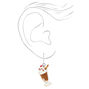 Silver 1&quot; Chocolate Shake Drop Earrings,