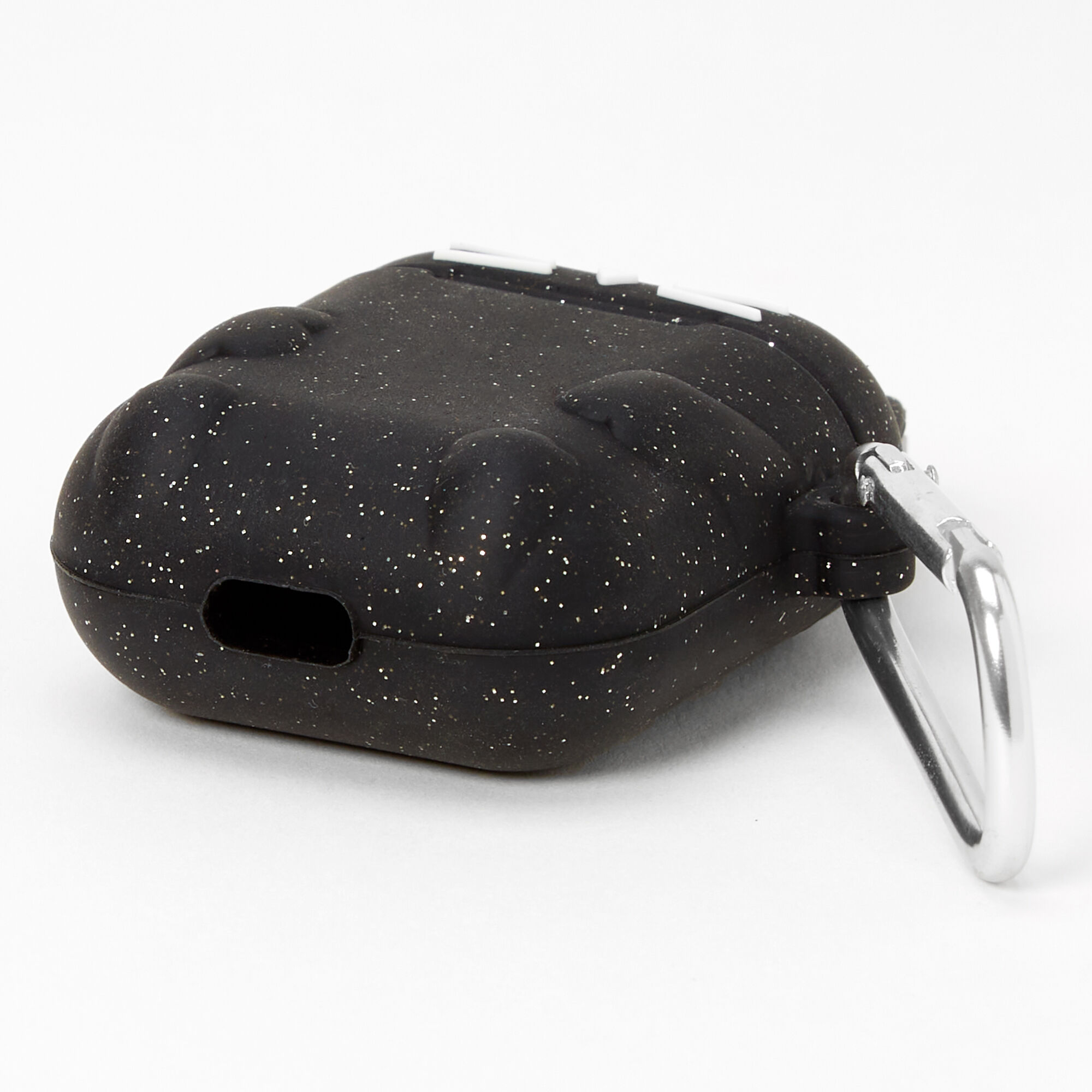 Glitter Black Cat Silicone Earbud Case Cover - Compatible With Apple AirPods®,