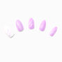 Lilac Marble Stiletto Vegan Faux Nail Set - 24 Pack,