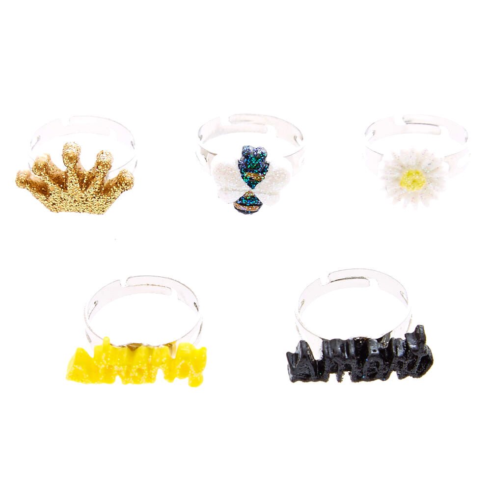 Claire s Club Fun Rings 5 Pack Claire s