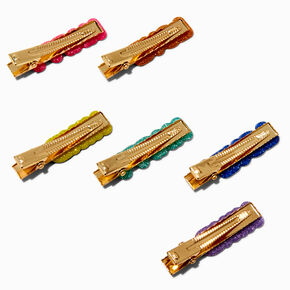 Claire&#39;s Club Glitter Rainbow Affirmation Hair Clips - 6 Pack,