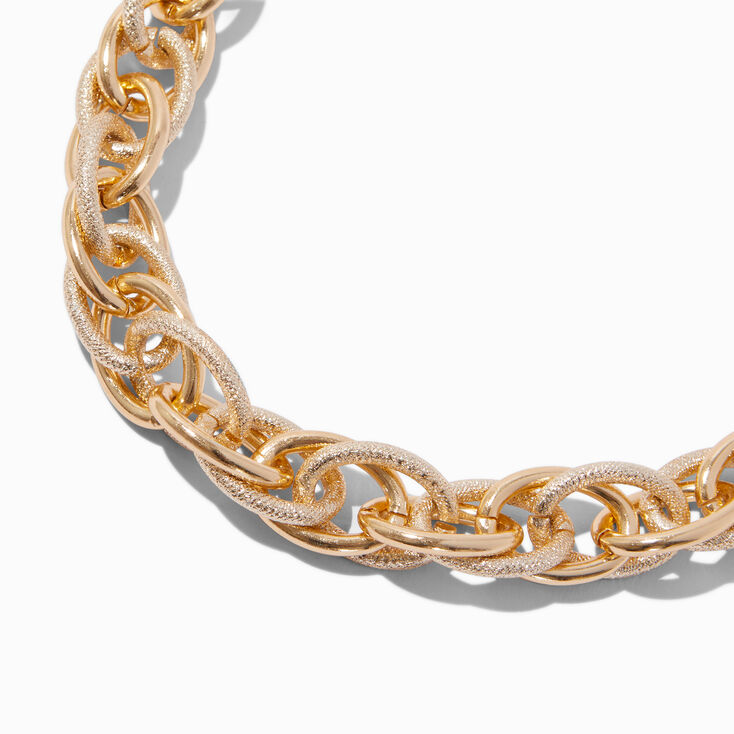 Gold-tone Mega Textured Chain Necklace,