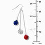 Red, White, &amp; Blue Fireball 2.5&quot; Drop Earrings,