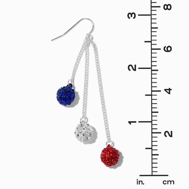 Red, White, &amp; Blue Fireball 2.5&quot; Drop Earrings,