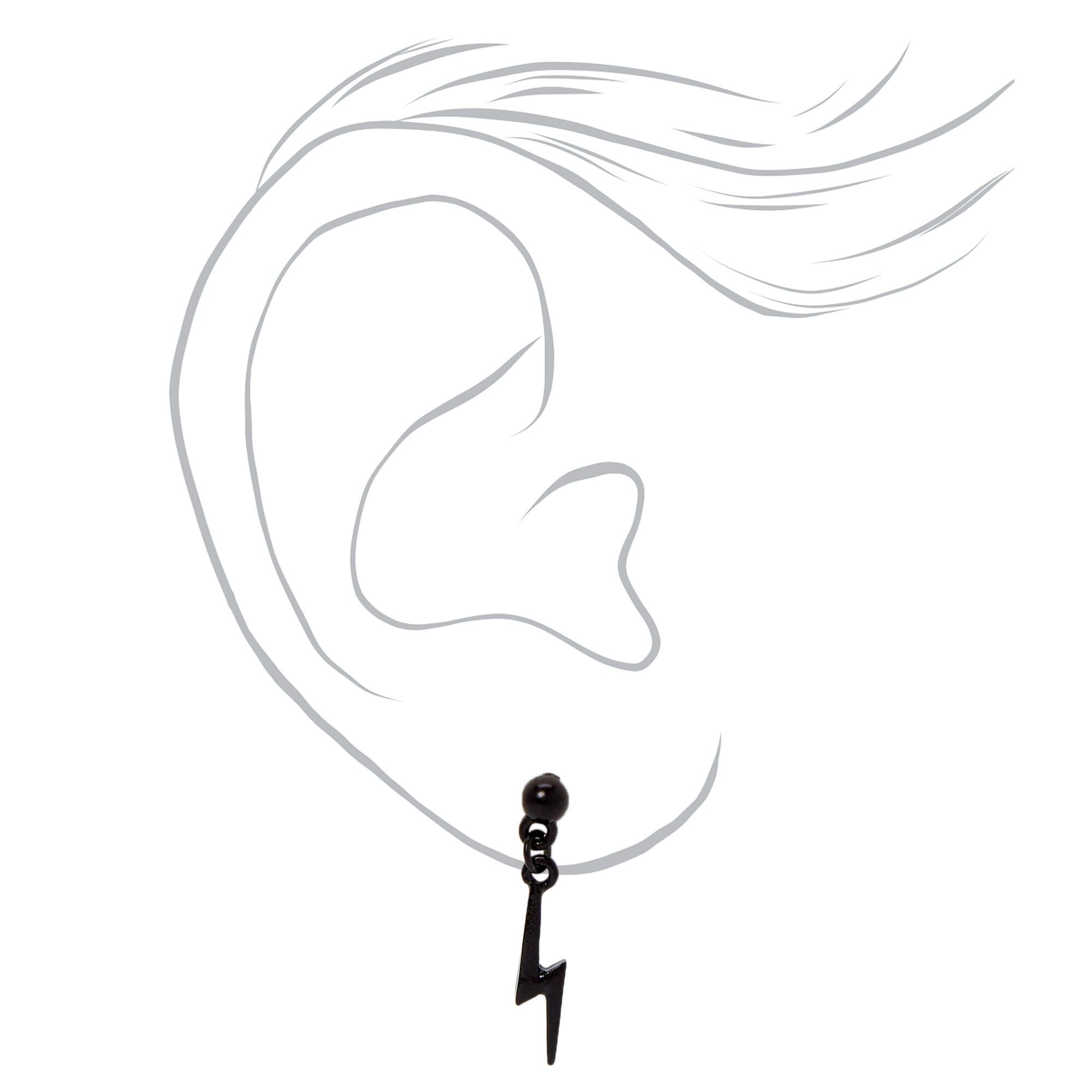 Mixed Metal 0.5" Lightning Bolt Drop Earrings - 3 Pack,