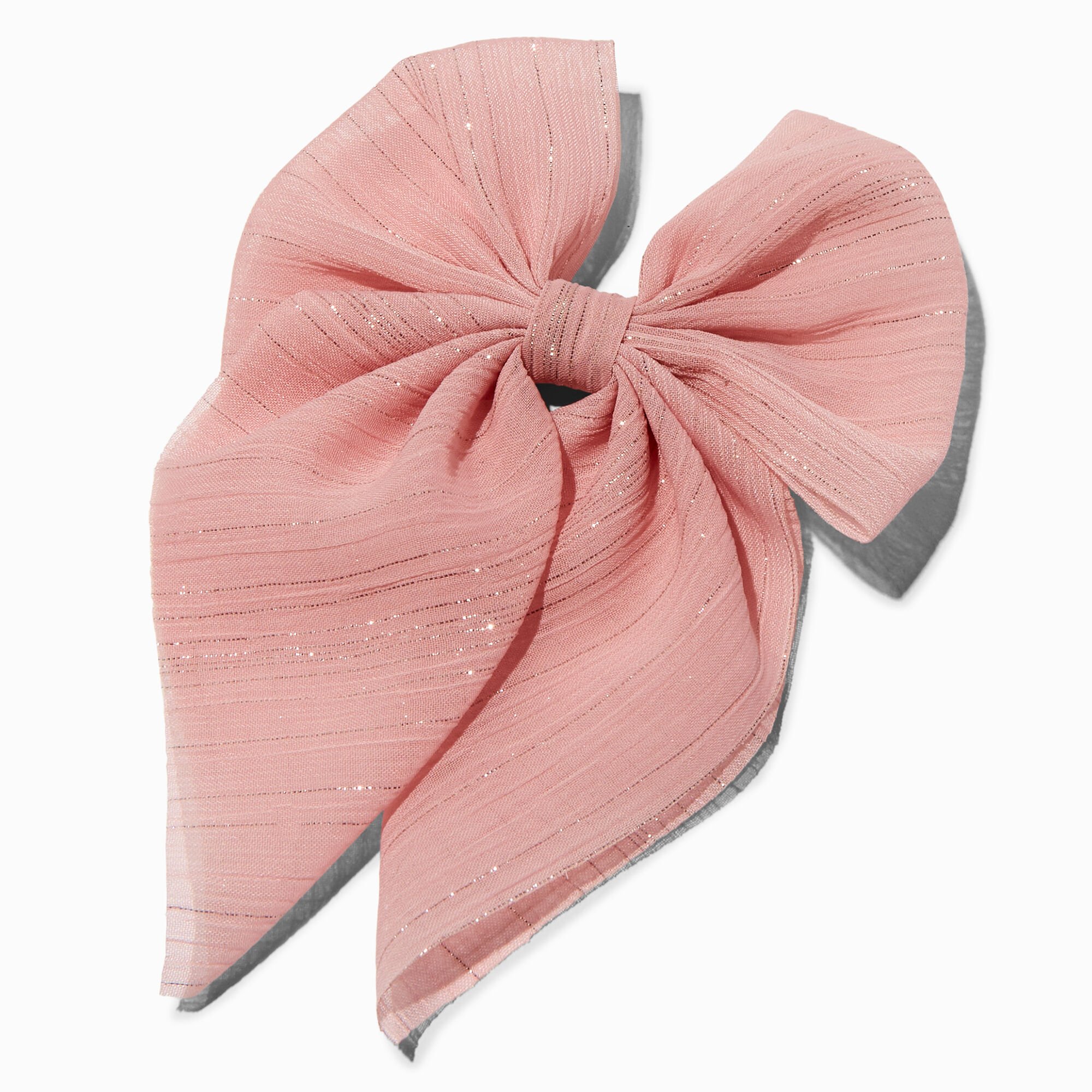 View Claires Club Chiffon Bow Barrette Hair Clip Pink information