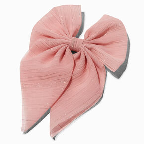 Claire&#39;s Club Pink Chiffon Bow Barrette Hair Clip,