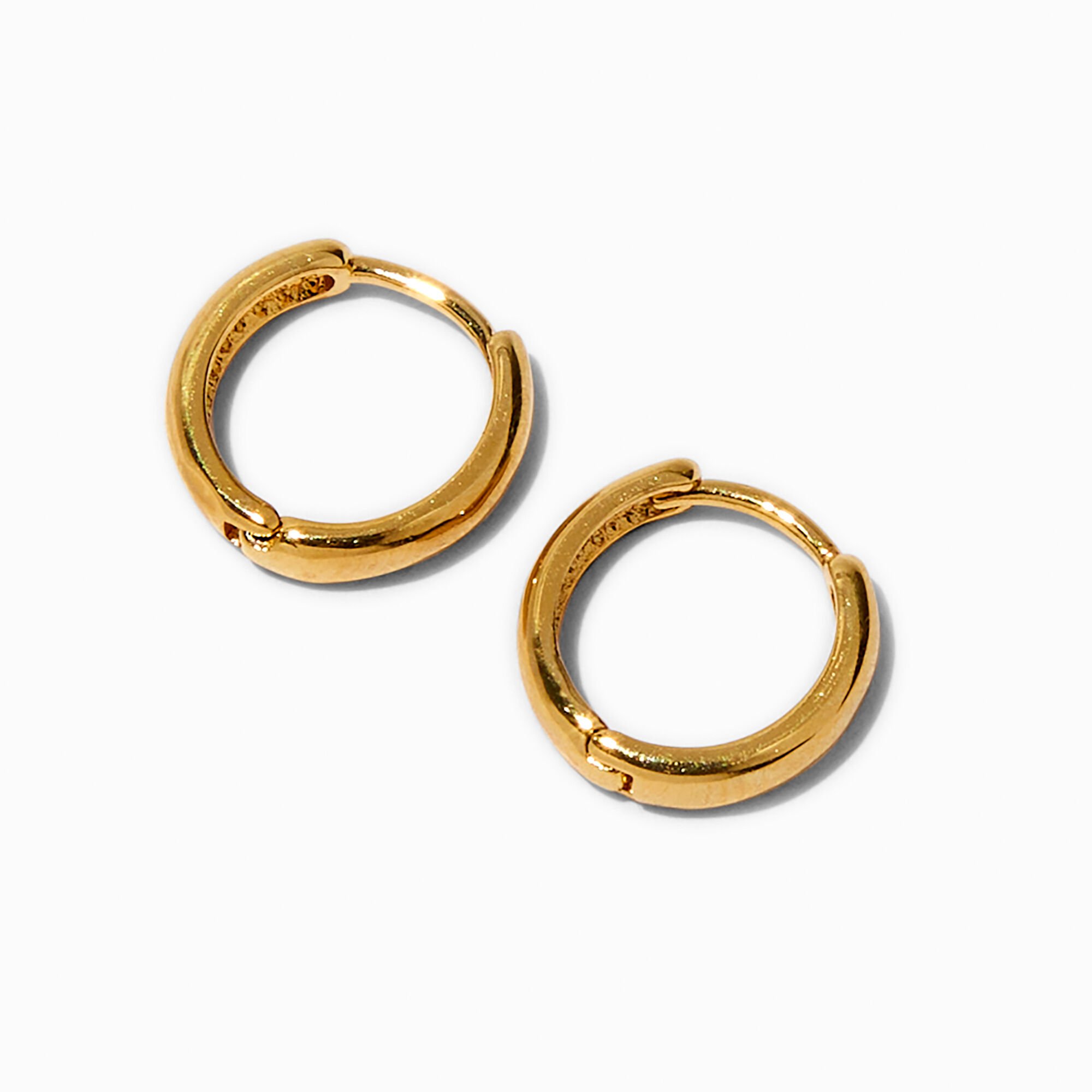 View C Luxe By Claires 18K Gold Plated 10MM Clicker Hoop Earrings Yellow information