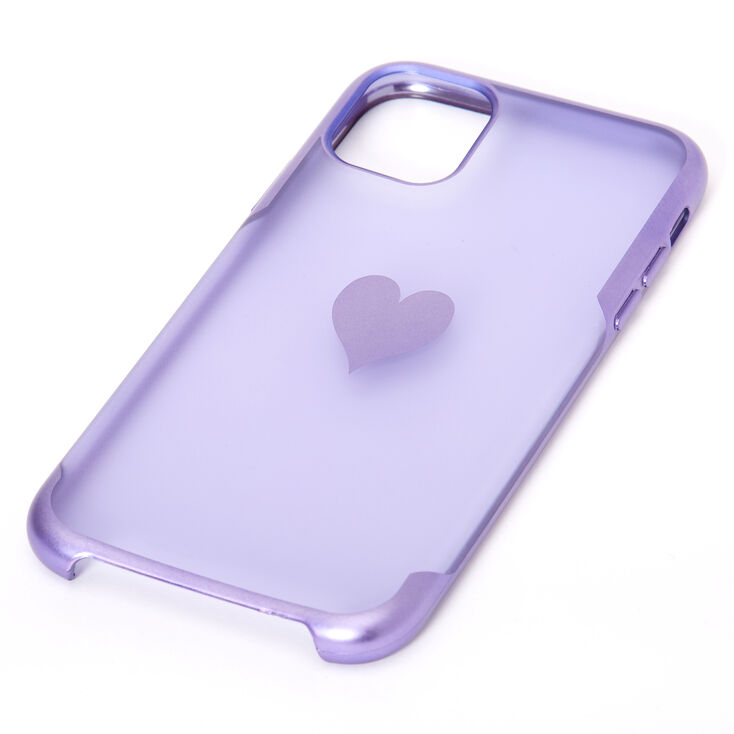 Coque de portable c&oelig;ur effet givr&eacute; lavande - Compatible avec iPhone 11,