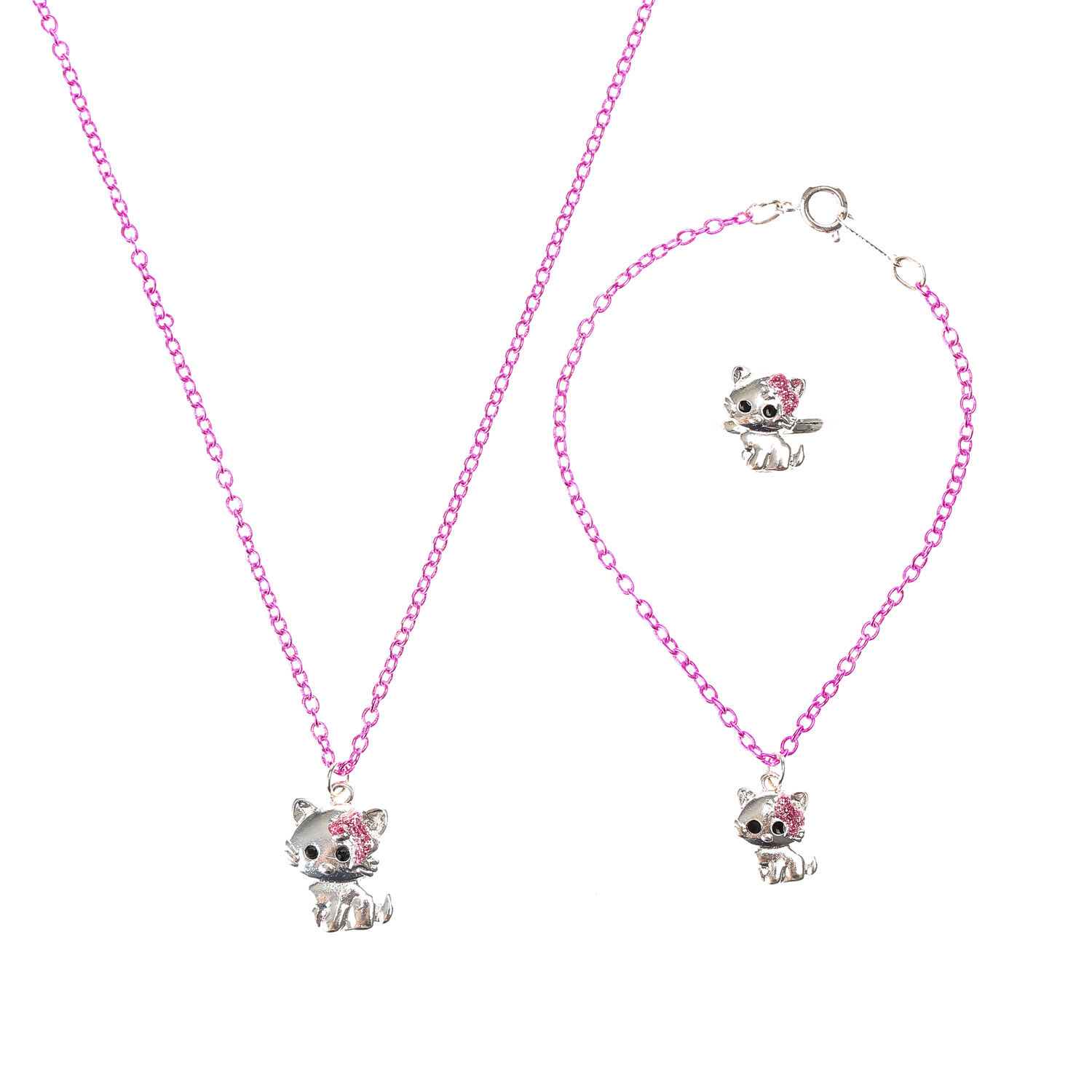 Claire s Club Cat Jewellery Set 3 Pack