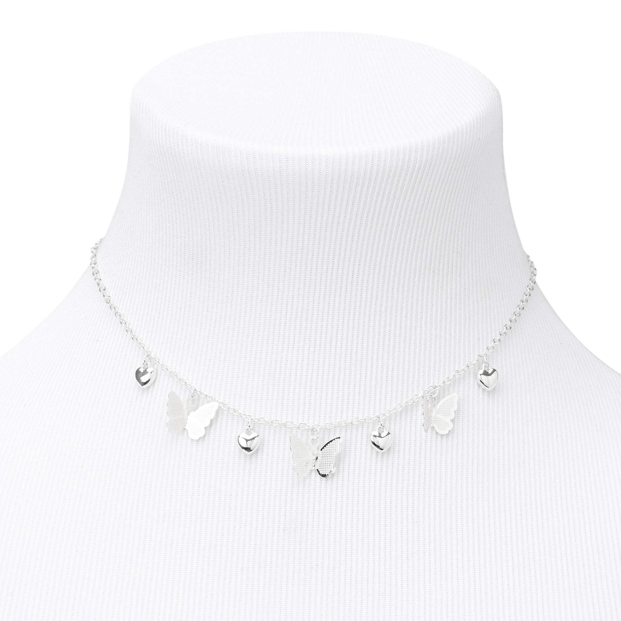 Claire's Club Silver Heart Butterfly Jewelry Set - 3 Pack,