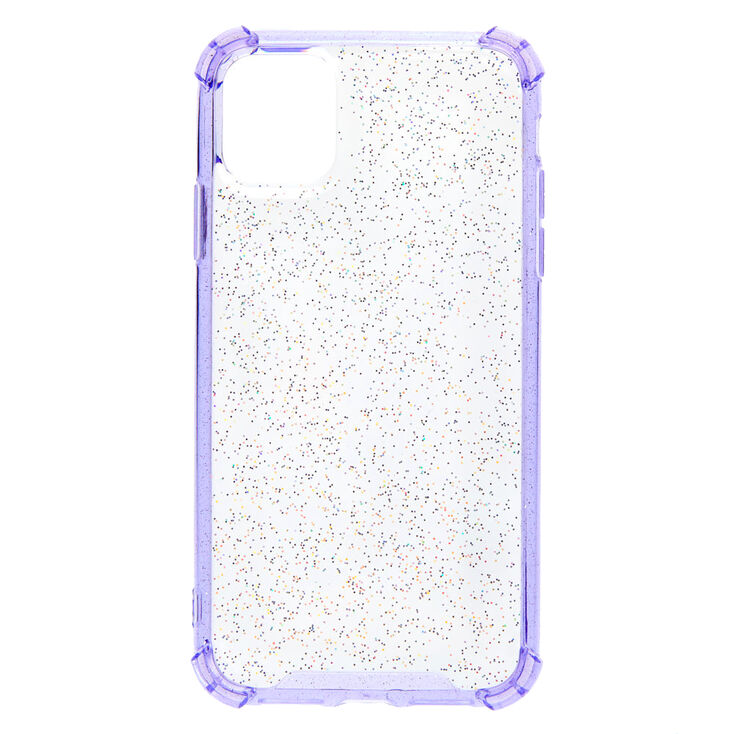Clear Lavender Glitter Protective Phone Case - Fits iPhone 11,