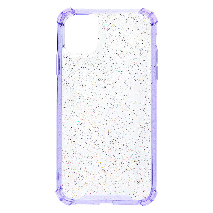 Clear Lavender Glitter Protective Phone Case - Fits iPhone&reg; 11,