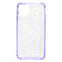 Clear Lavender Glitter Protective Phone Case - Fits iPhone&reg; 11,