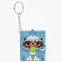 Glitter Shark Costume Bear Mini Diary Keychain,