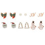Lot de 6 paires de clous d&rsquo;oreille de No&euml;l,