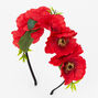Red Poppy Flower Crown Headband,
