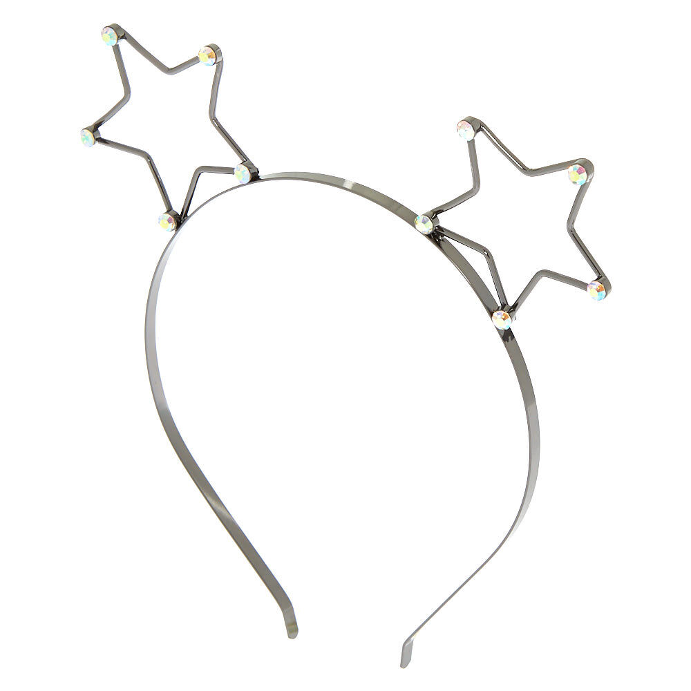 Serre-tête à oreilles en forme d'étoile hématite d'imitation,