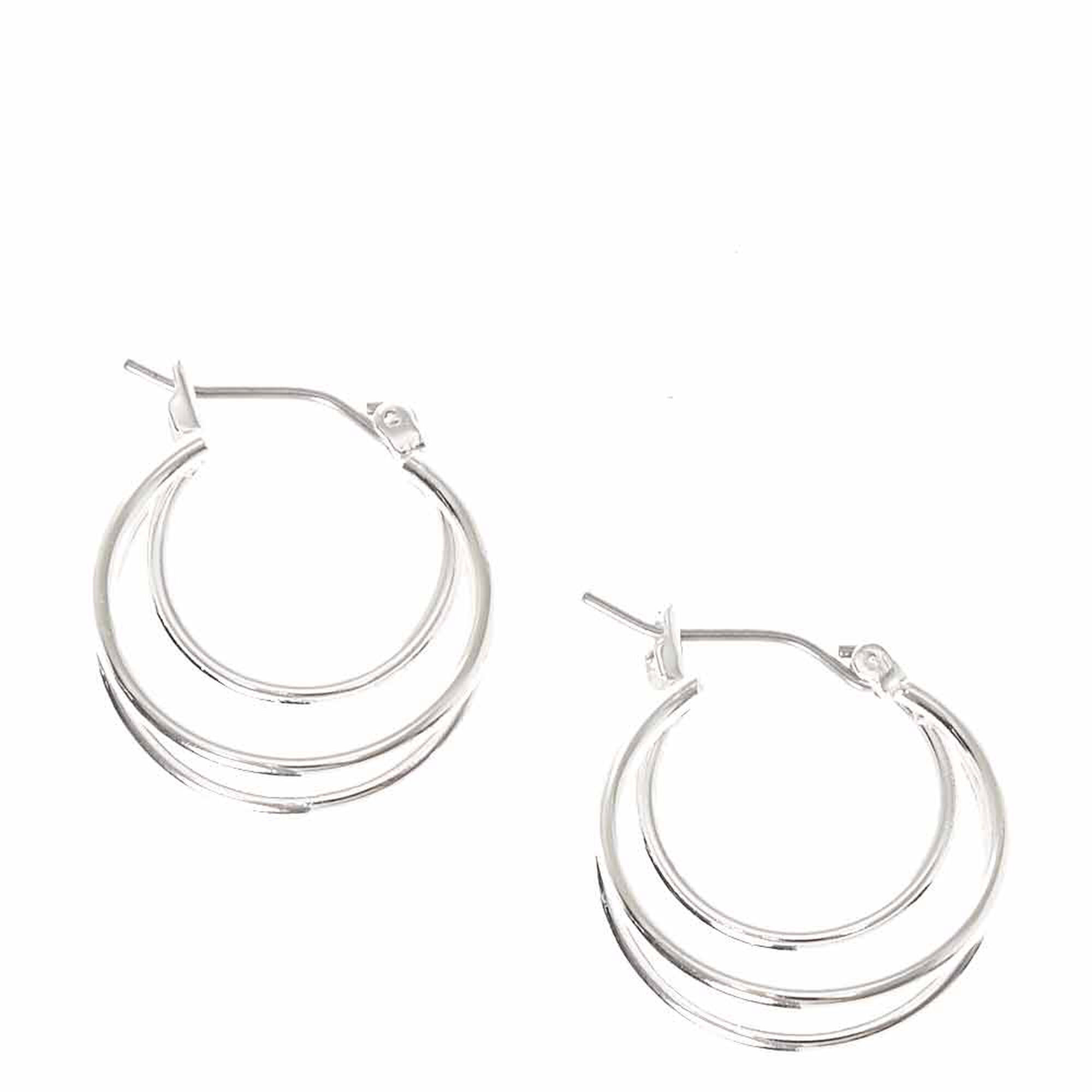 View Claires 20MM Triple Hoop Earrings Silver information