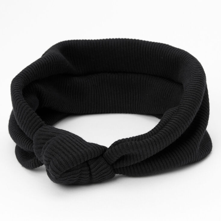 Wide Knotted Headwrap - Black,