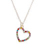 Rainbow Heart Pendant Necklace,