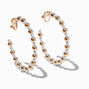Gold-tone &amp; Pearl 40mm Clip-On Hoop Earrings,