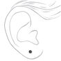 Clous d&#39;oreilles ronds avec strass en zircon cubique en titane couleur h&eacute;matite &ndash; Noir, 5&nbsp;mm - Collection C Luxe,