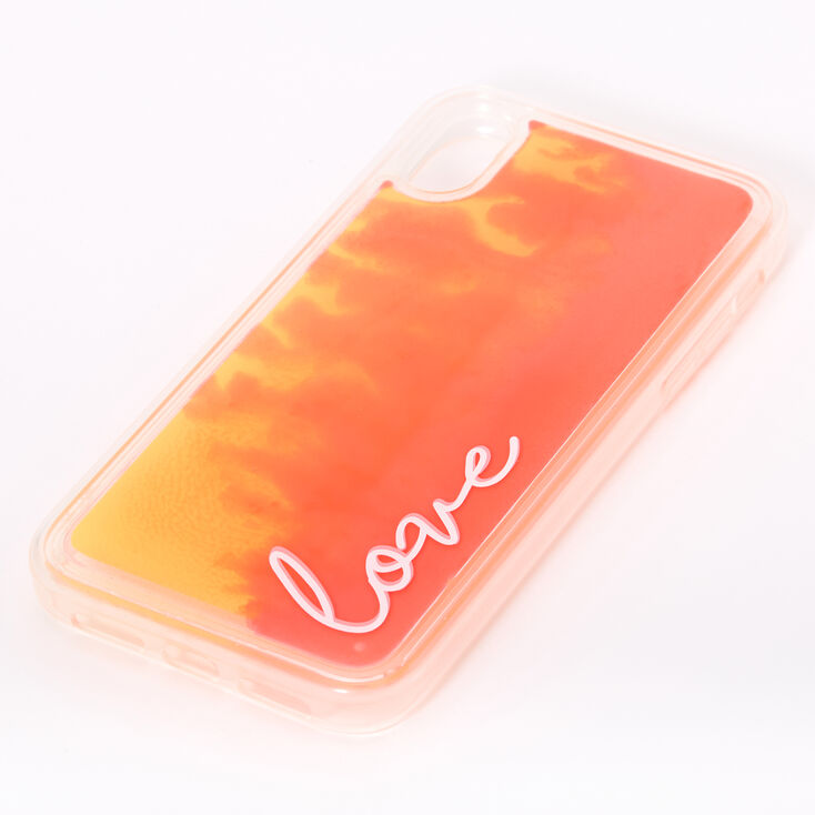 Love Neon Sand Liquid Fill Phone Case - Fits iPhone XR,