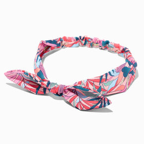 Multi Colour Palm Leaf Knotted Bow Headwrap,