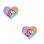 Tie Dye Unicorn Heart Stud Earrings,