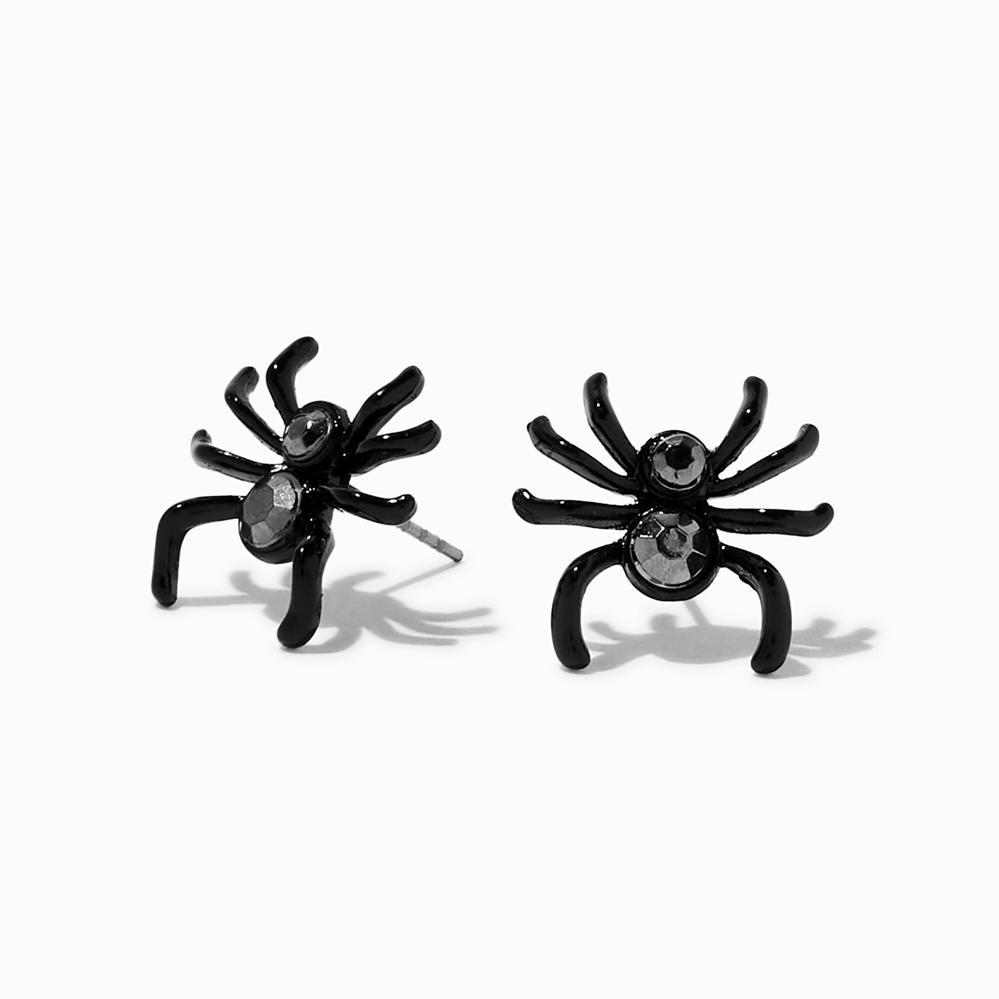 View Claires Gemstone Spider Stud Earrings Black information