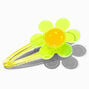 Smiling Neon Green Daisy Snap Hair Clip,