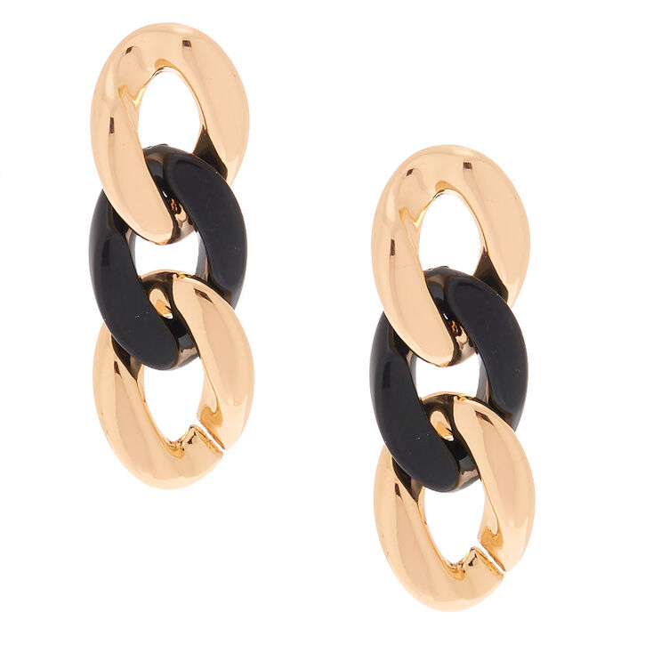 Claire's Pendantes à chaîne noires et couleur doré