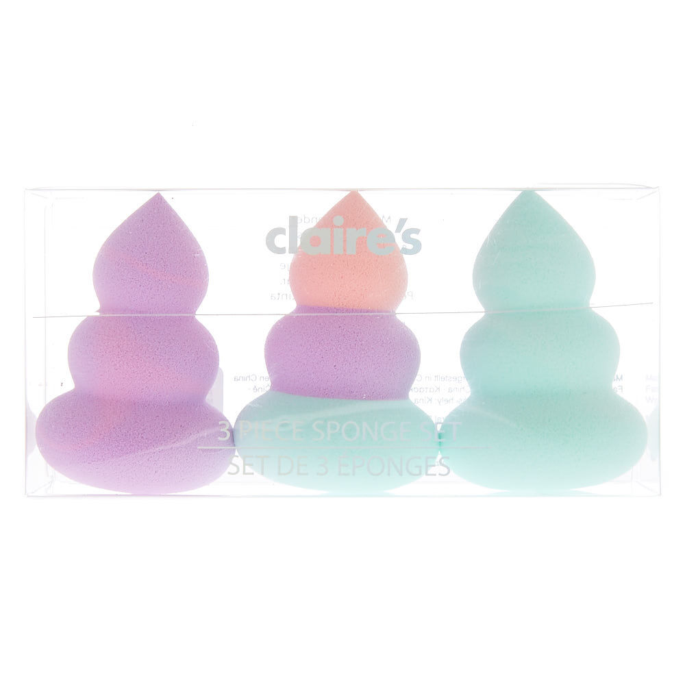 Lot de 3 éponges à maquillage licorne,