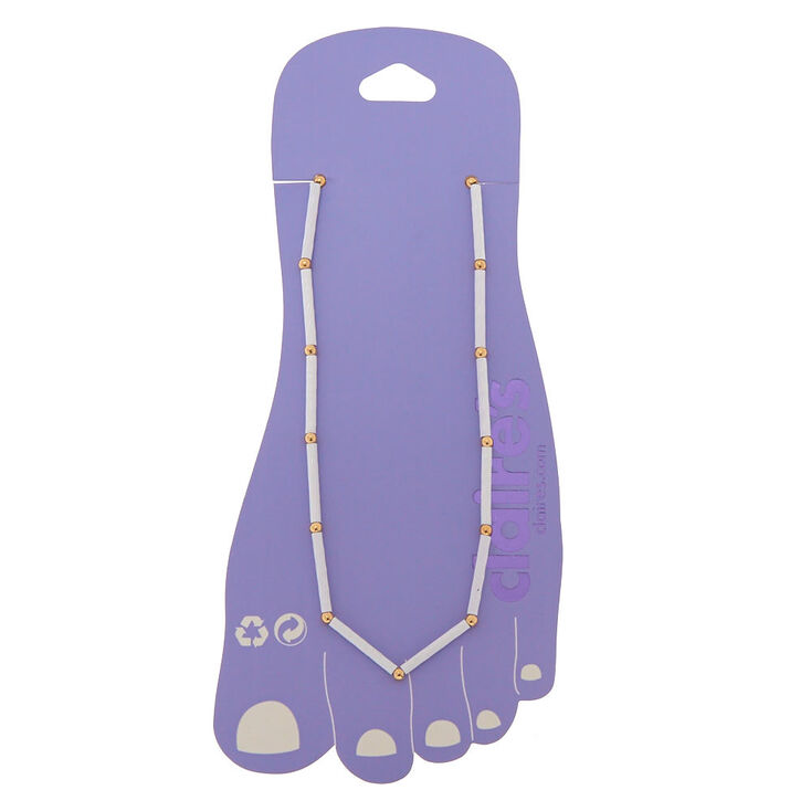 White Banana Bead Anklet,