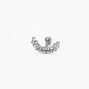Silver 16G Crystal Curve Cartilage Earring,