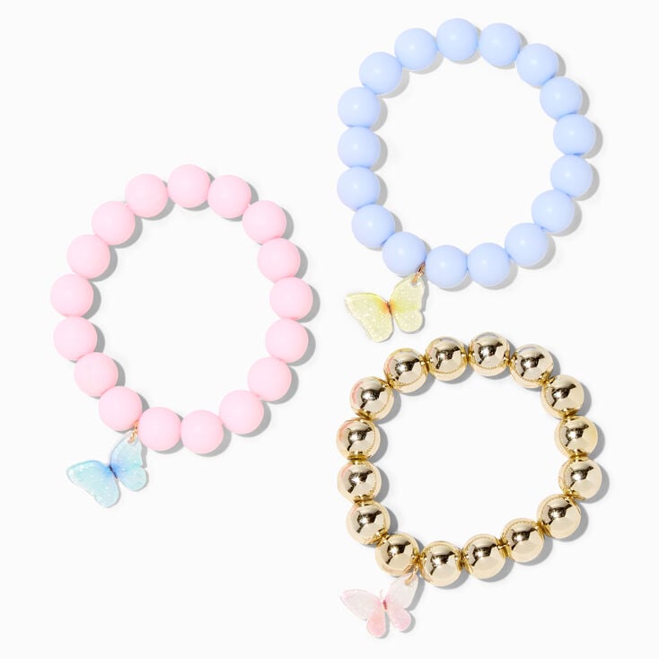 Claire's Club Unicorn Star Matte Beaded Stretch Bracelets (3 Pack)