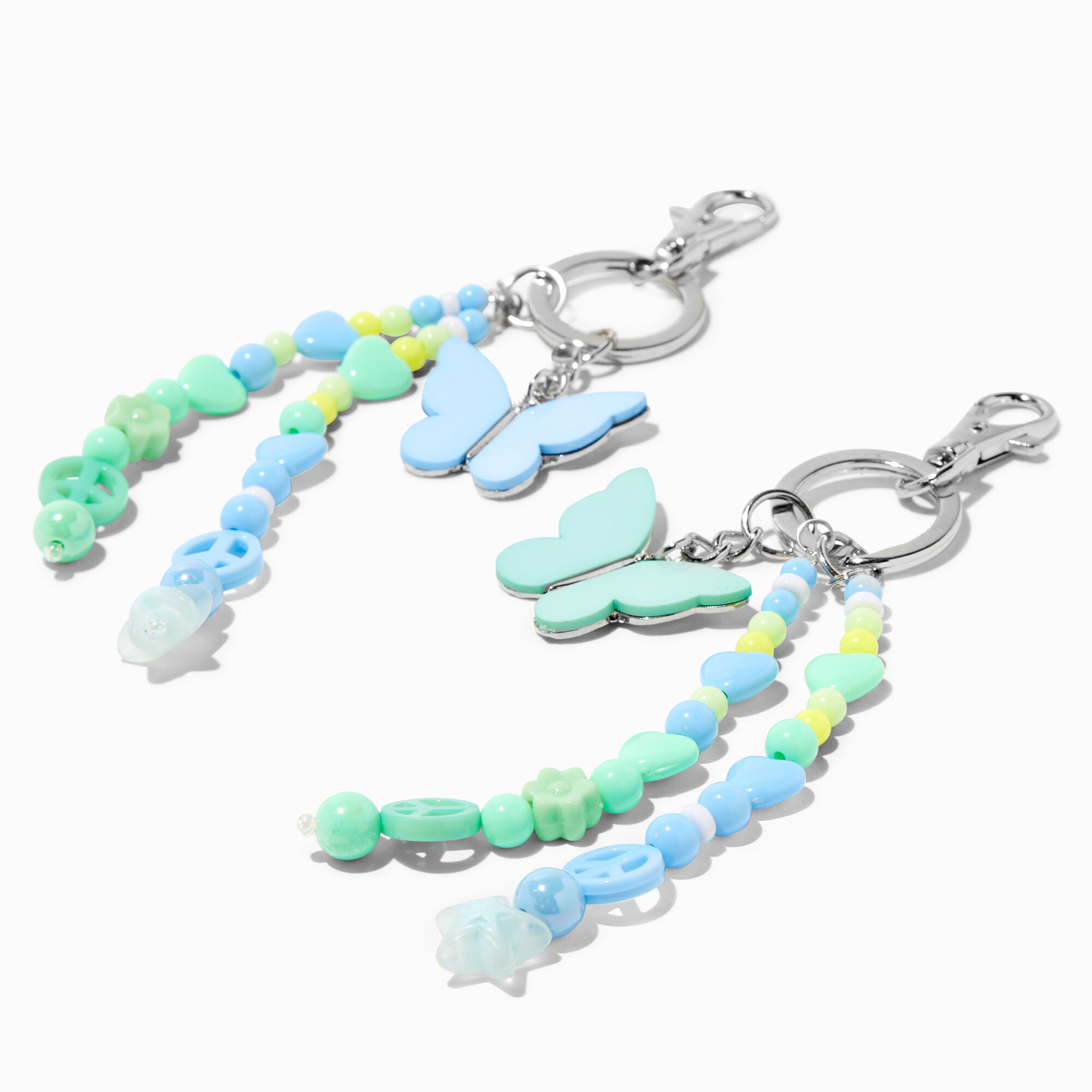 Best Friends Beaded Y2K Butterfly Wrislet Keychains - 2 Pack,