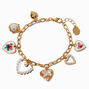 Gold-tone Uptown Heart Charm Bracelet,